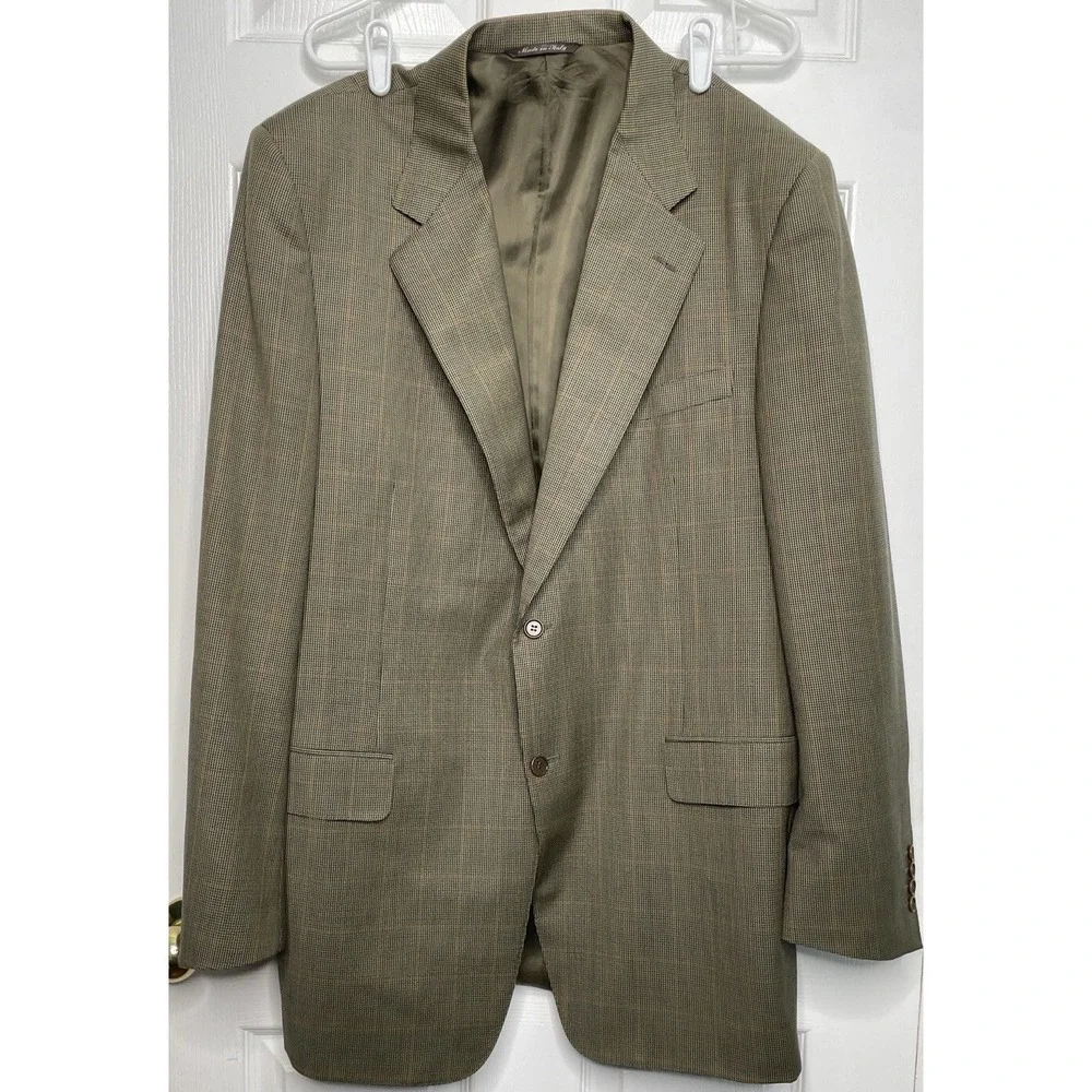 Canali Holt Renfrew Brown Tan 100% Wool Blazer Suit Jacket Size‎ 54 (44 US)